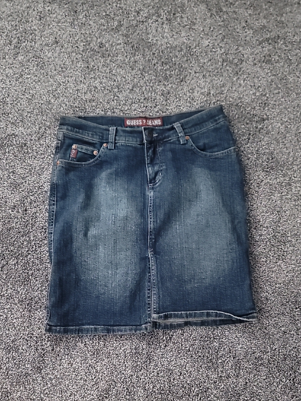 GUESS Indigo Washed Denim Pencil Skirt